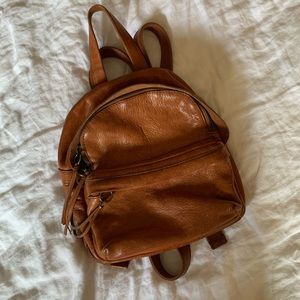 Madewell Lorimer brown leather mini backpack